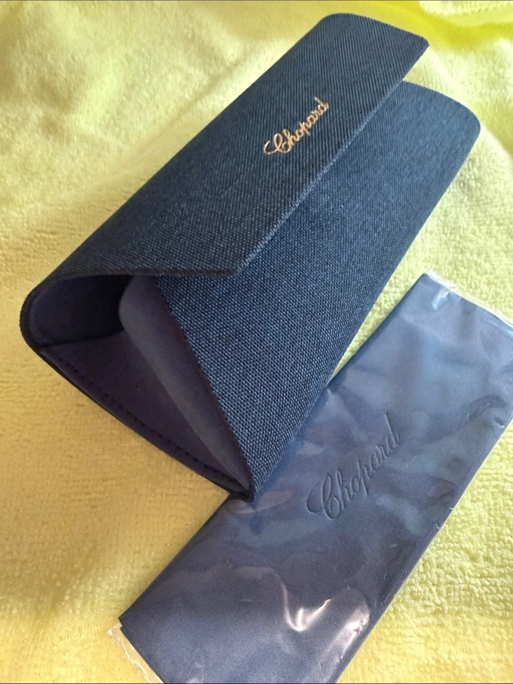 Chopard Large Blue designer Glasses case and cloth